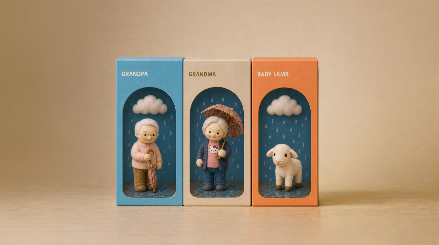 The Grandpa, Grandma and Baby Lamb collectible boxes